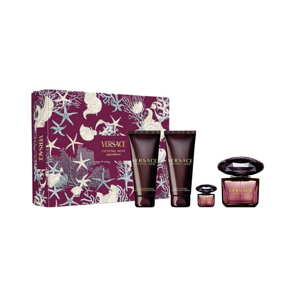 SET VERSACE 4PC CRYSTAL NOIR 3.0 EDP+3.4 BL+3.4 SG+0.17 EDP MINI (W) HARD BOX