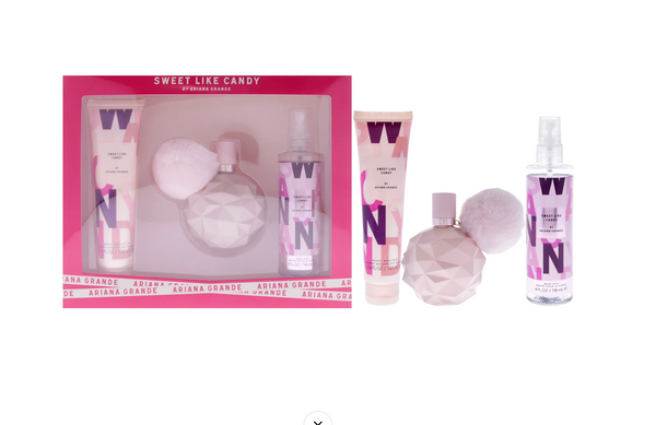 Set Ariana Grande 3PC Sweet Like Candy 3.4 EDP+3.4 Body Souffle+4.0 BM (W) Soft Window Box