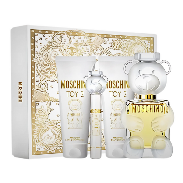 Set Moschino 4pc Toy 2 3.4 Edp+3.4 SG+3.4 BL+0.30 EDP Travel Spray (W)