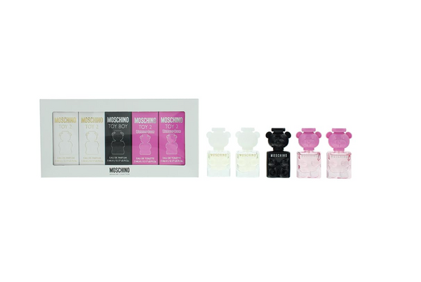 Set Moschino 5pc 0.17 oz Toy 2 Edp (2)+Toy 2 Bubble Gum Edt (2)+Toy Boy Edp (U)