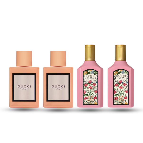 SET GUCCI 4PC GUCCI FLORA GORGEOUS GARDENIA 0.16 EDP SPLASH (2)+GUCCI BLOOM 0.16 EDP SPLASH (2) (W) COFFRET