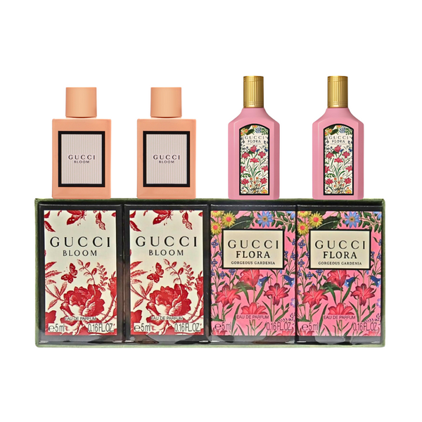 SET GUCCI 4PC GUCCI FLORA GORGEOUS GARDENIA 0.16 EDP SPLASH (2)+GUCCI BLOOM 0.16 EDP SPLASH (2) (W) COFFRET SET GUCCI 4PC GUCCI FLORA GORGEOUS GARDENIA 0.16 EDP SPLASH (2)+GUCCI BLOOM 0.16 EDP SPLASH (2) (W) COFFRET
