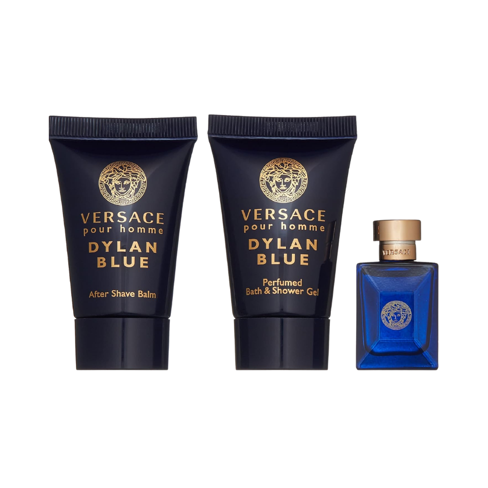 SET VERSACE 3PC DYLAN BLUE POUR HOMME 0.17 EDT+0.8 SG+0.8 ASB (M)