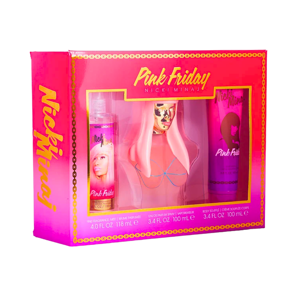 SET NM NICKI MINAJ 3PC PINK FRIDAY 3.4 EDP+3.4 BL+4.0 BODY MIST (W) SOFT WINDOW BOX