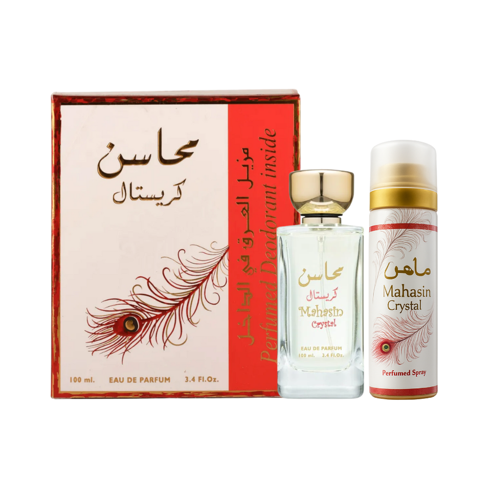 LATTAFA MAHASIN CRYSTAL 3.4 EDP+FREE 2.5 DEO SPRAY (W)