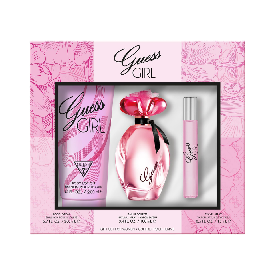 SET GUESS 3PC GUESS GIRL 3.4 EDT+6.7 BL+0.50 EDT TRAVEL SPRAY (W)