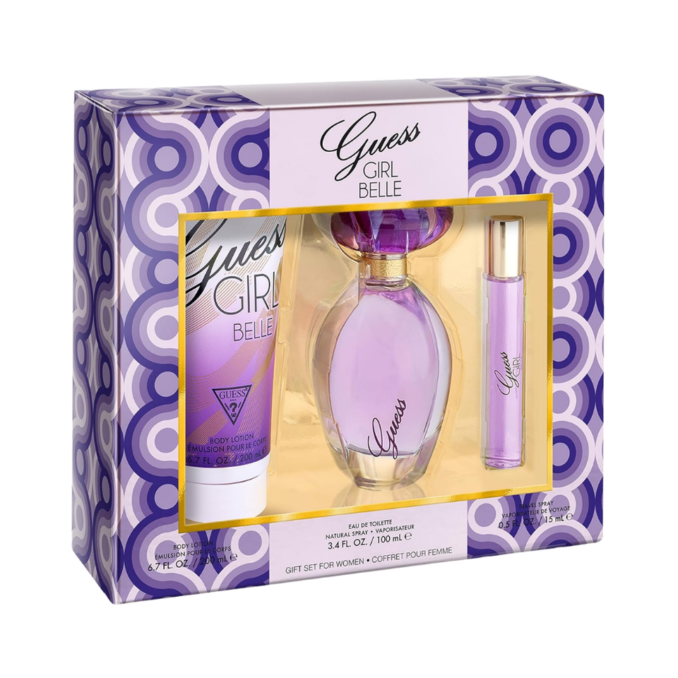 SET GUESS 3PC GUESS GIRL BELLE 3.4 EDT+6.7 BL+0.5 EDT (W) SOFT WINDOW BOX NEW