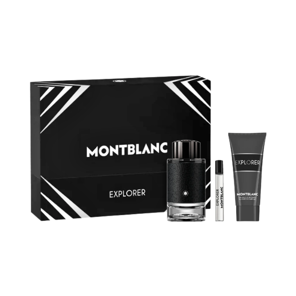 SET MB MONT BLANC 3PC EXPLORER 3.3 EDP+3.3 SG+0.25 EDP MINI (M) HARD BOX