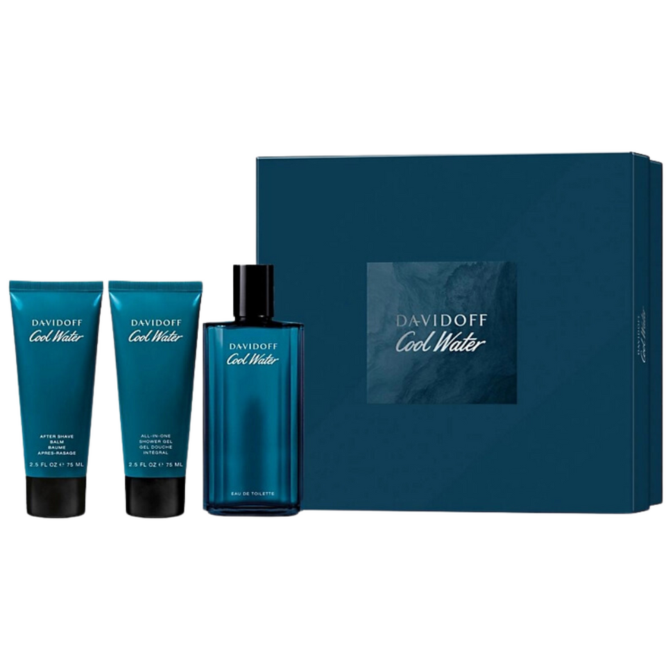 SET DAVIDOFF 3PC COOL WATER 4.2 EDT+2.5 ASB+2.5 SG (M) HARD BOX