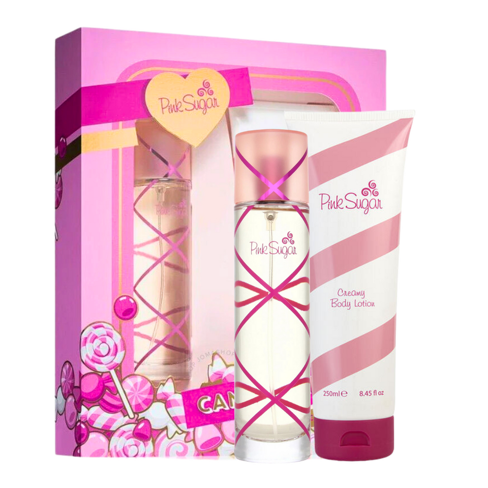 SET AQUOLINA 2PC PINK SUGAR 3.4 EDT+8.45 BL (W) SOFT WINDOW BOX