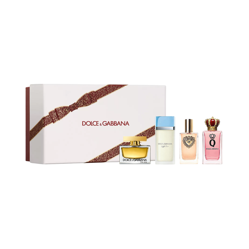 SET D&G DOLCE & GABBANA 4PC 0.17 LADIES MINI COLLECTION LIGHT BLUE EDT+THE ONE EDP+Q EDP+DEVOTION EDP (W) COFFRET