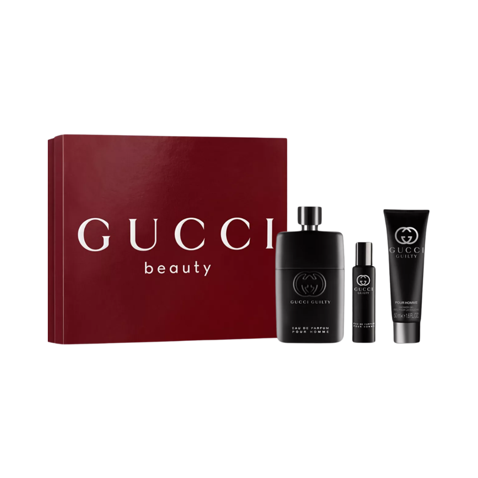 SET GUCCI 3PC GUCCI GUILTY POUR HOMME 3.0 EDP+1.7 SG+0.50 EDP SPRAY (M) HARD BOX