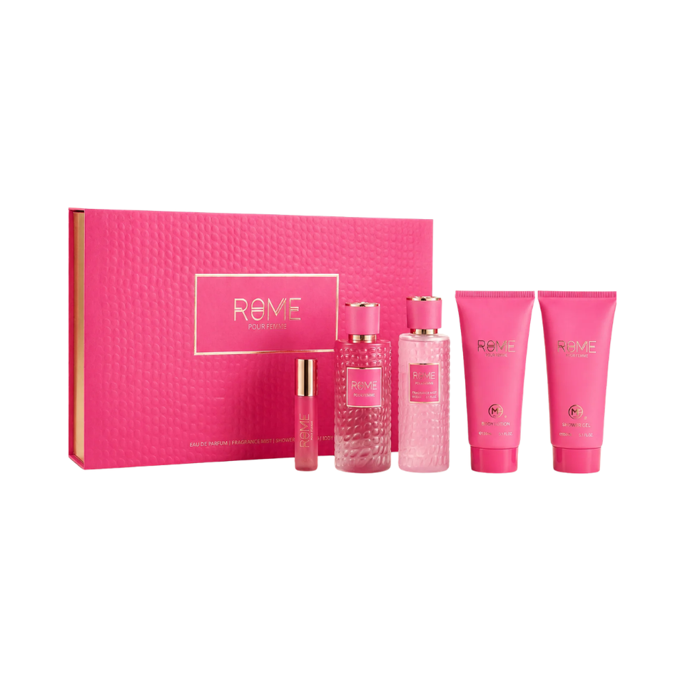 SET MP MAST PERFUME 5PC ROME POUR FEMME 3.4 EDP+0.5 EDP SPRAY+8.4 FRAGRANCE MIST+5.1 SG+5.1 BL (W) HARD BOX