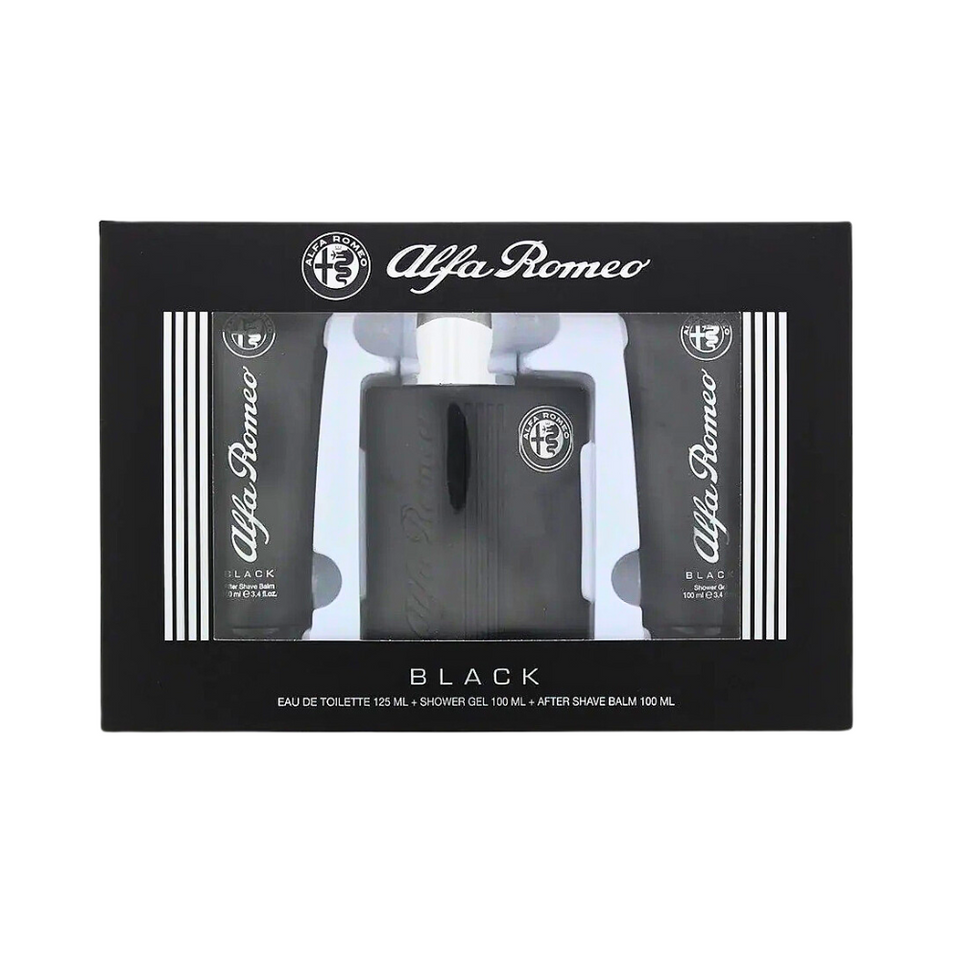 SET ALFA ROMEO 3PC BLACK 4.2 EDT+3.3 SG+3.3 ASB (M)