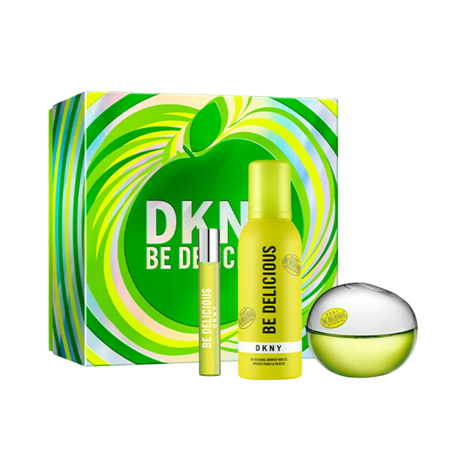 SET DONNA KARAN 3PC DKNY BE DELICIOUS 3.4 EDP+5.1 SHOWER MOUSSE+0.5 EDP SPRAY (W)