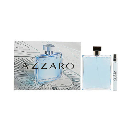 Set Azzaro 2PC Azzaro Chrome 6.76 EDT+0.33 EDT Spray (M) Hard Box