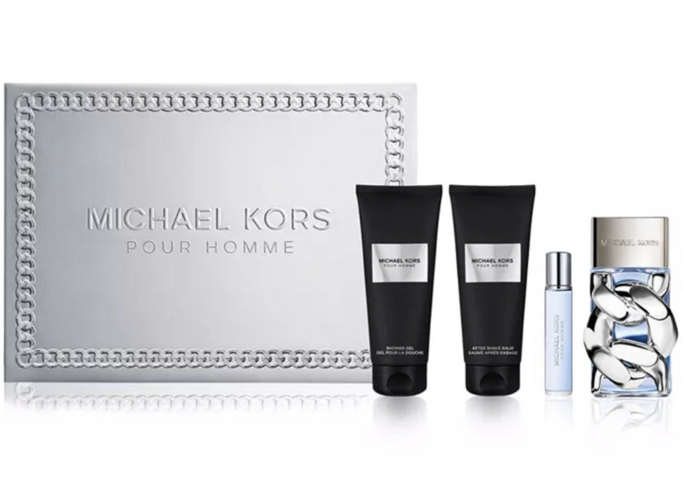 SET MICHAEL KORS 4PC POUR HOMME 3.4 EDP+3.4 ASB+3.4 SG+0.30 EDP SPRAY (M) HARD BOX