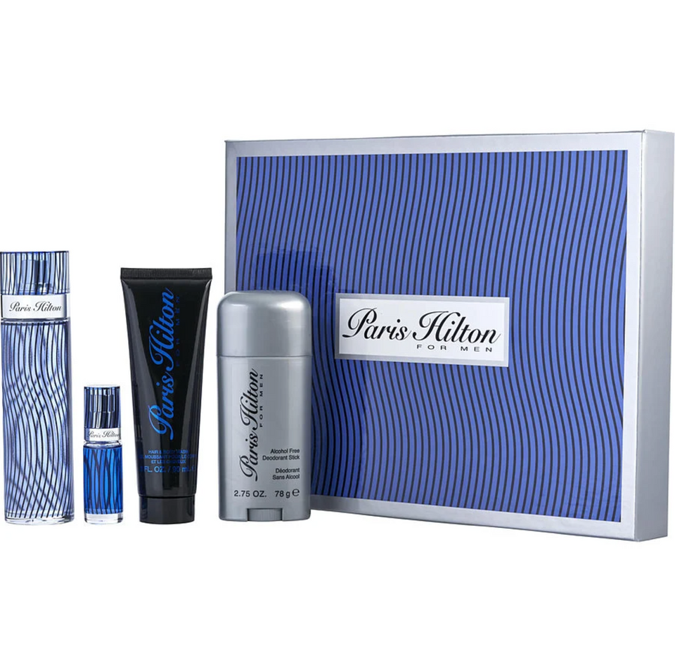 Set Paris Hilton 4Pc Paris Hilton for Men 3.4 Edt+0.25 Edt+3.0 Hbw+2.75 Deo (M)