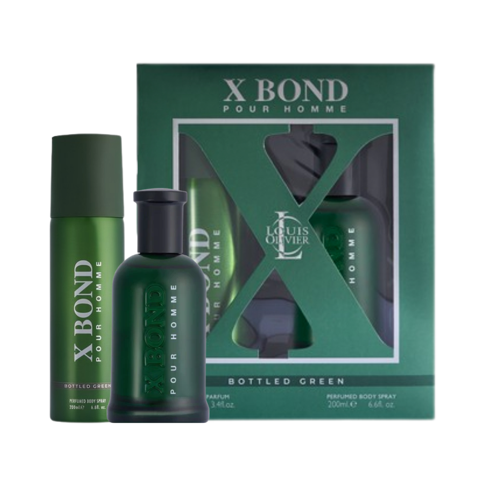 SET LOUIS OLIVIER 2PC X BOND GREEN 3.4 EDP+6.8 EDP (M) SOFT WINDOW BOX