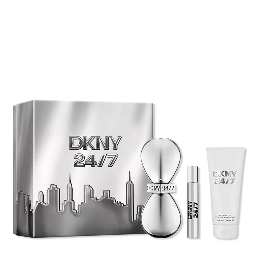 SET DK DONNA KARAN 3PC DKNY 24/7 3.4 EDP+0.5 EDP SPRAY+3.4 BL (W) HARD BOX