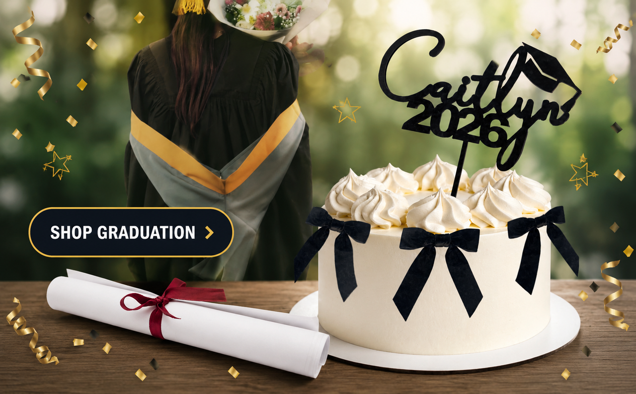 Shop Graduation including NEW personalised toppers