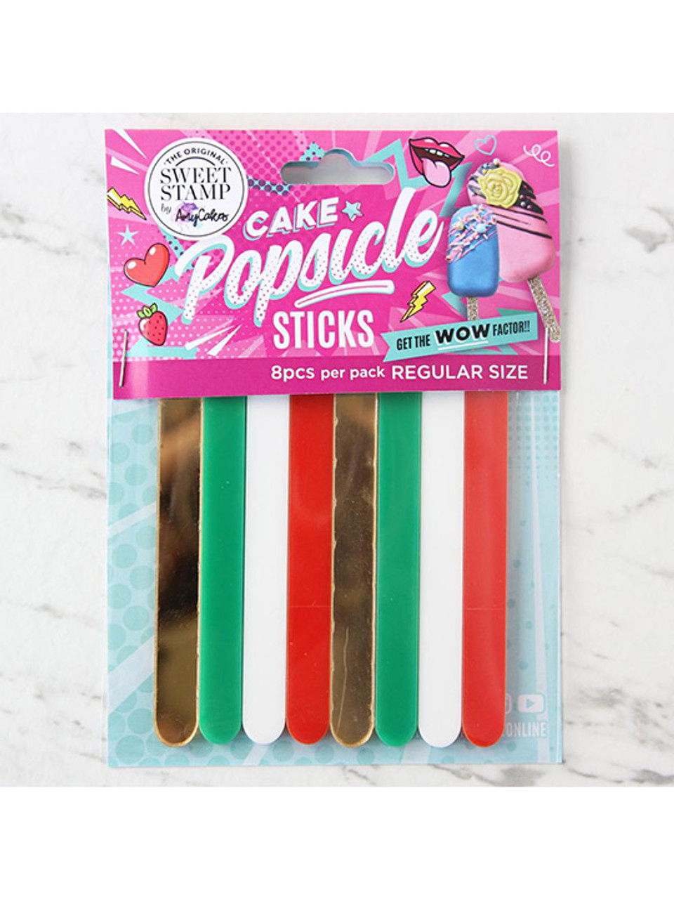 Sweet Stamp - Popsicle Sticks 8 Pack - Neon Glow