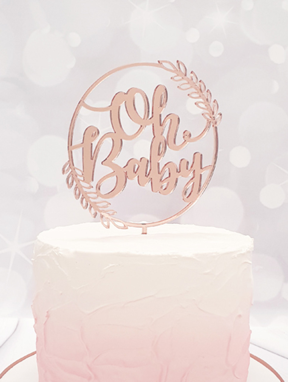 Oh Baby Rose Gold Cake Topper