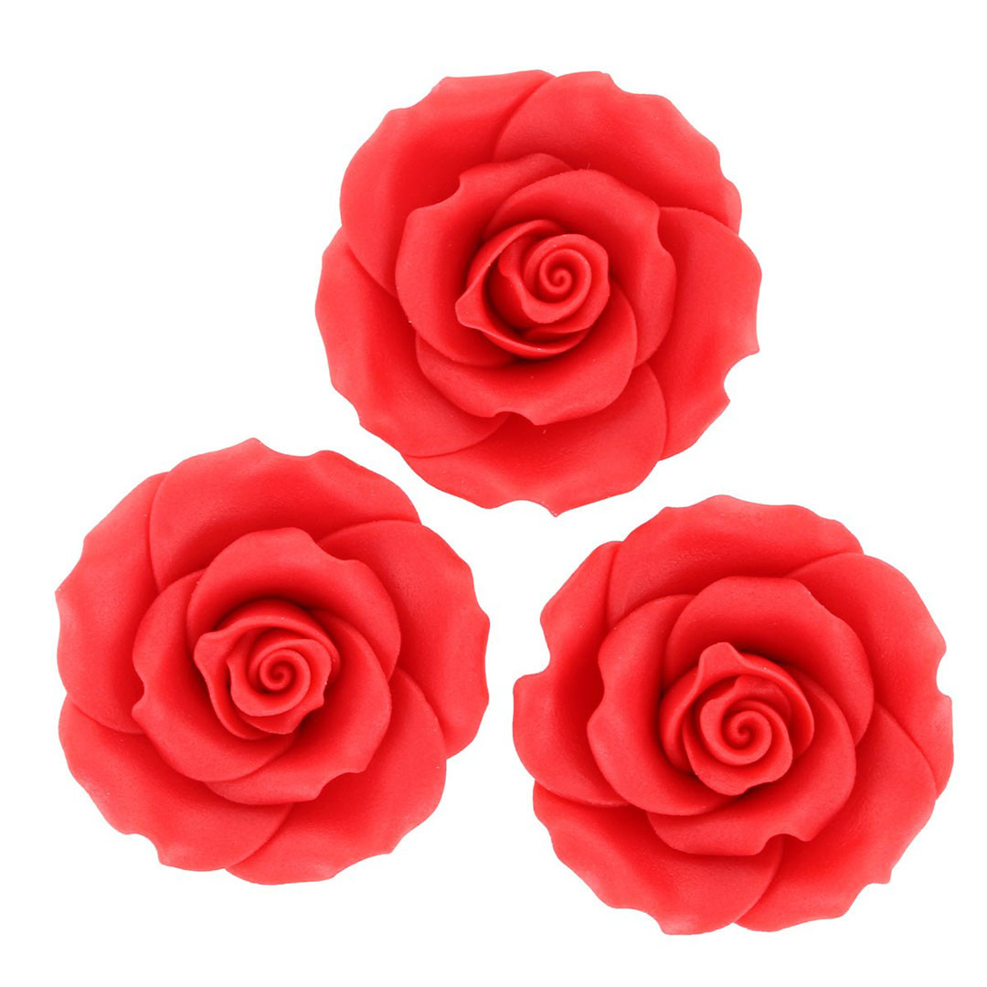 Red Ready-Made Edible Roses Pack of 10