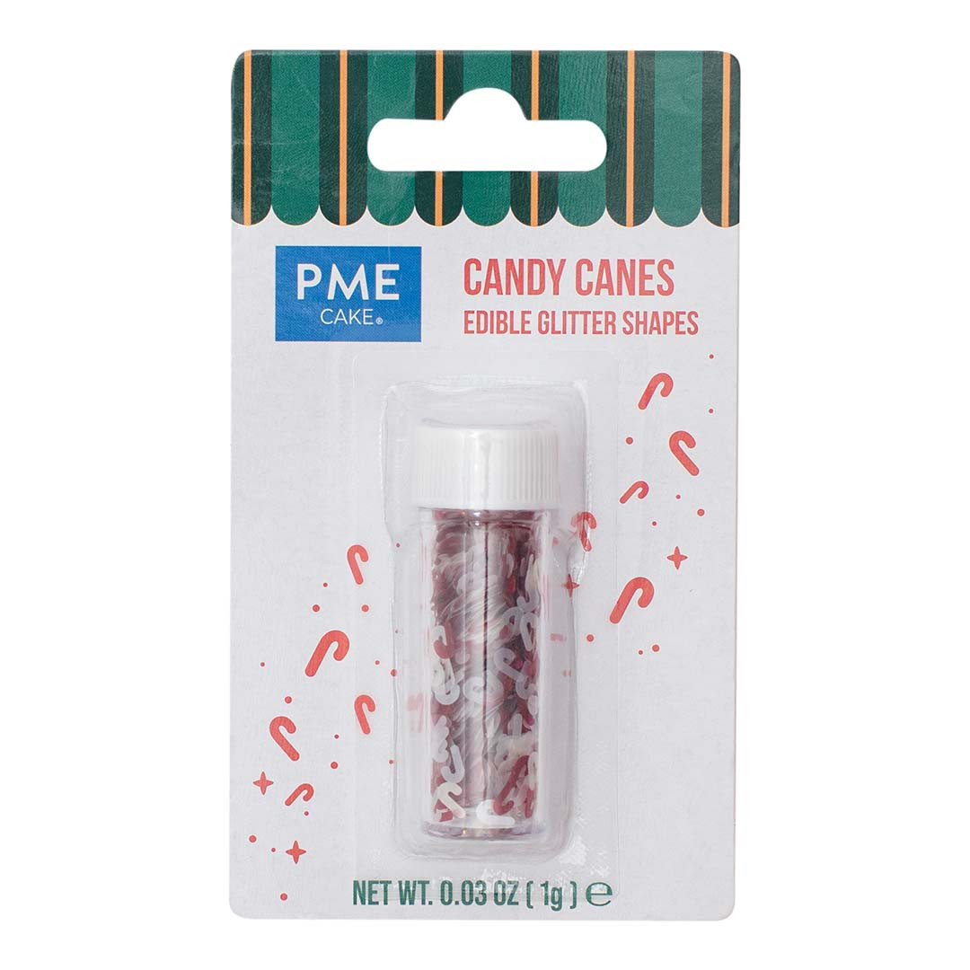 PME Christmas Edible Glitter Shapes Candy Canes