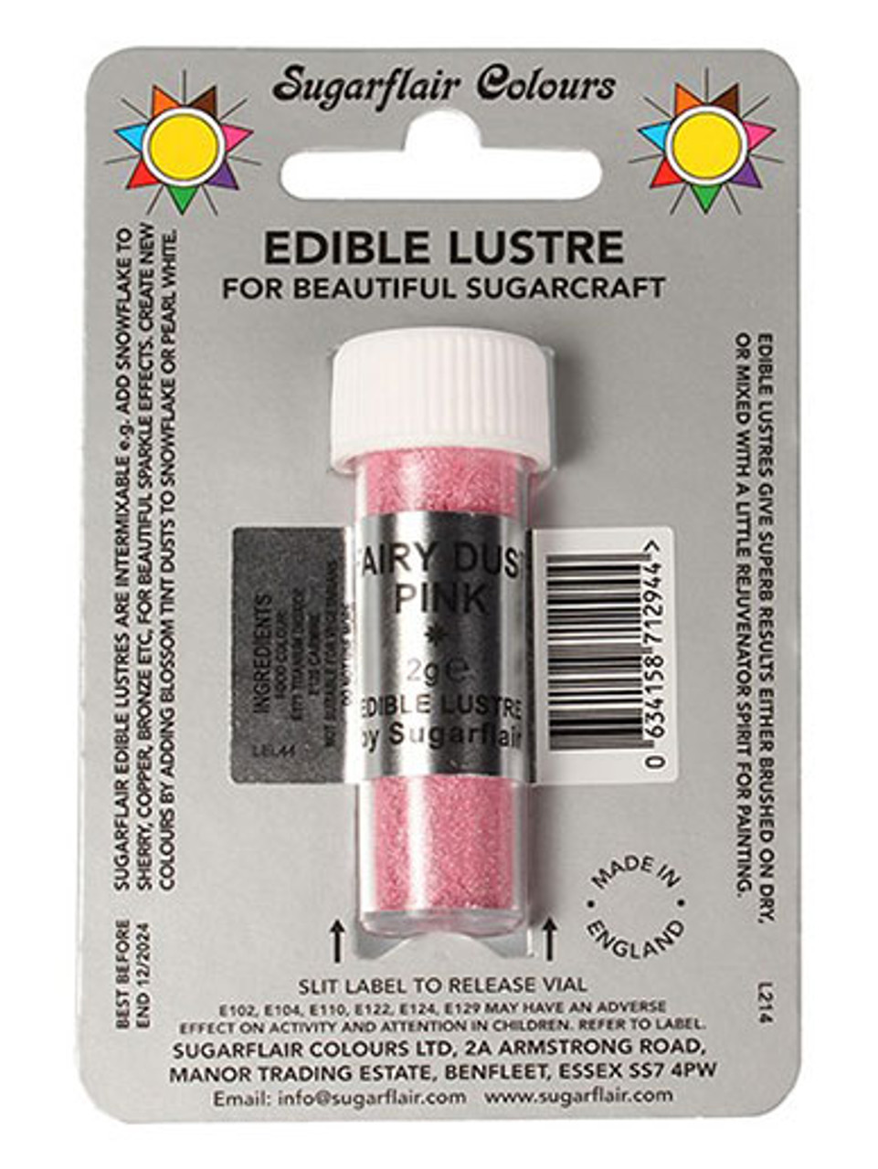 Sugarflair Fairy Dust Pink Lustre Dust