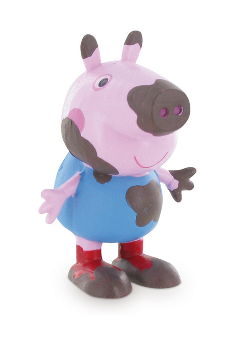 George Pig in mud (blue outfit) Figure Cake Topper