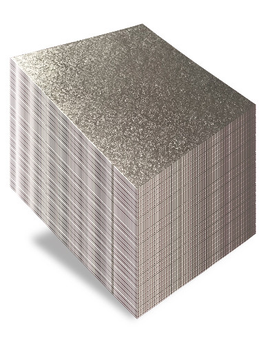 Square Silver Cut Edge Cake Cards (1.1mm Thick) - Packs of 50 or 100