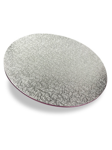 16" Round Silver Hardboard Cake Card (3mm Thick)
