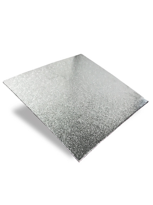 14" Square Silver Turn Edge Cake Card (1.75mm Thick)