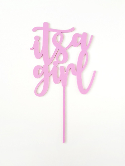 'It's a Girl' Pink Acrylic Cake Topper