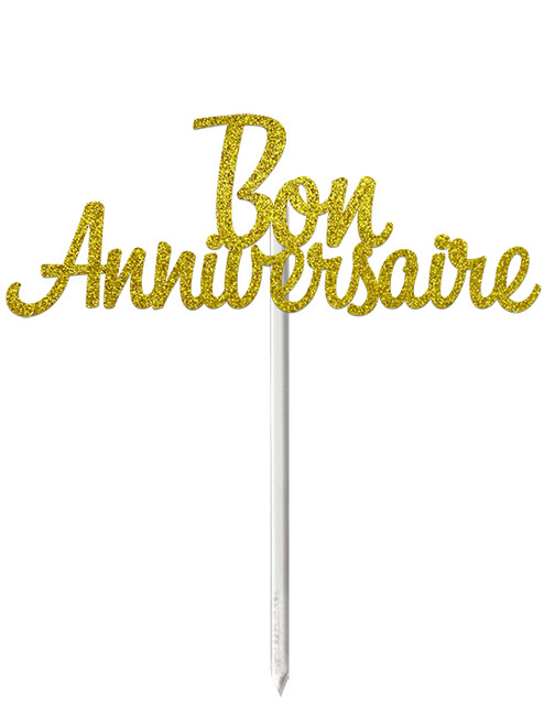 Feliz Cumpleaños Tortenaufsatz – Gold Glitter, Spanische Geburtstagskuchen-Deko, Party Zubehör