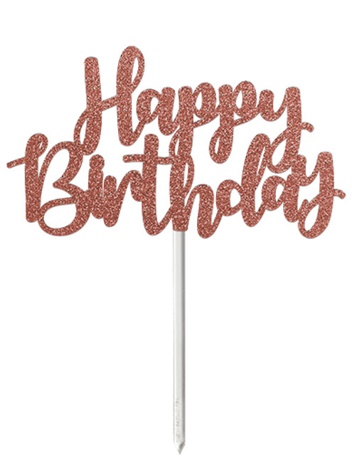 Happy Birthday Cake Topper - Rose Gold