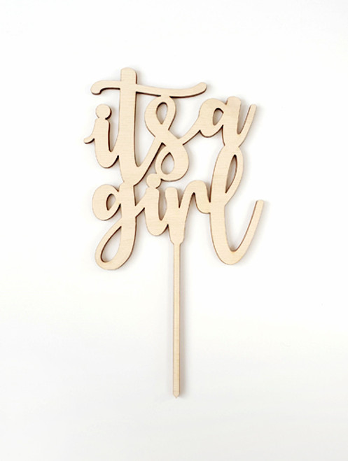 'It's a Girl' Wooden Cake Topper