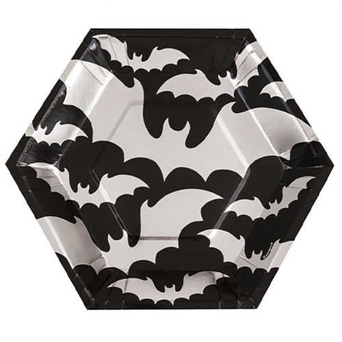 Black & Silver Bat Paper Plates