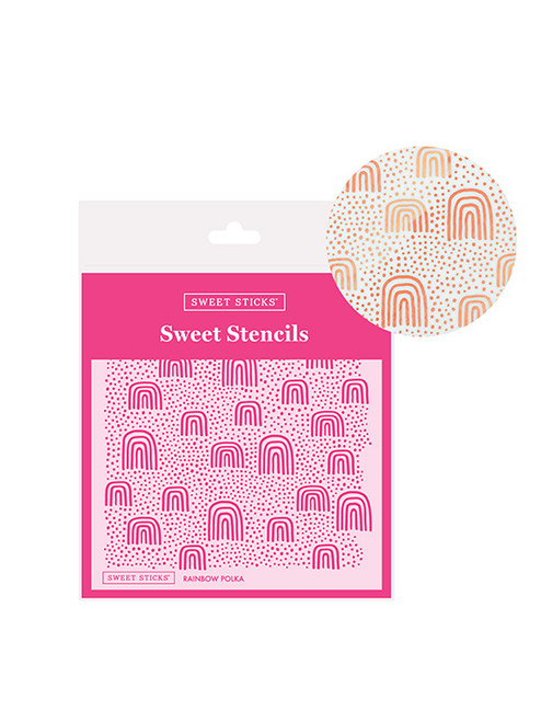 Sweet Sticks Stencil - Rainbow Polka