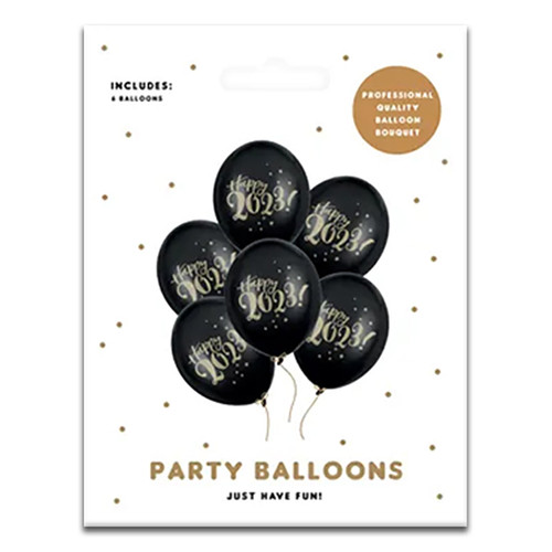 Happy 2023 Latex Balloons - Pack of 6