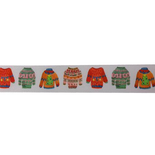 Christmas Jumpers Ribbon - 25mm x 1 Metre Christmas Jumpers Ribbon - 25mm x 1 Metre