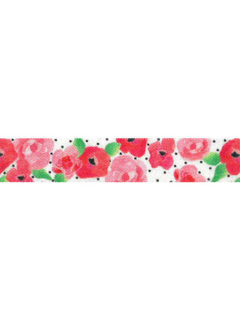 Fleur Floral Ribbon - White - 15mm x 1 Metre