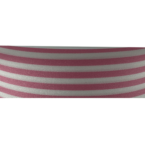 Striped Ribbon - Pink - 25mm x 1 Metre