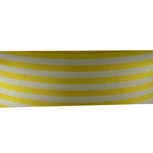 Striped Ribbon - Yellow - 25mm x 1 Metre