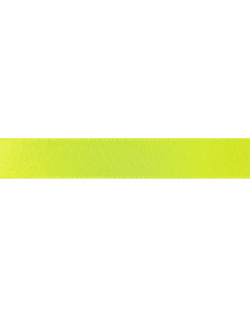 Fluorescent Yellow - Double Sided Satin Ribbon - 25mm x 1 Metre