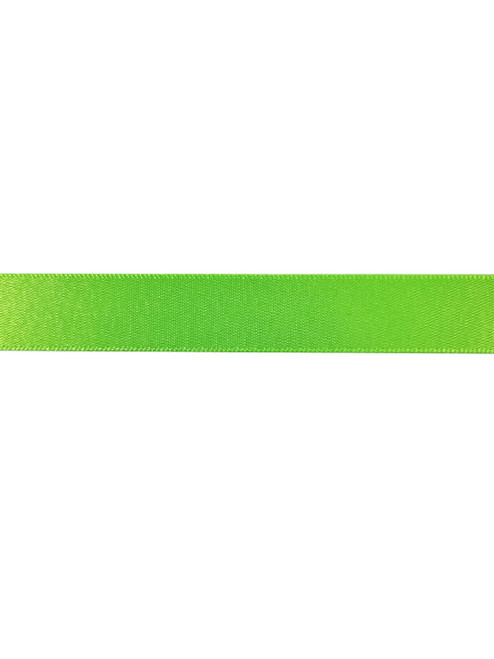 Fluorescent Green - Double Sided Satin Ribbon - 15mm x 1 Metre