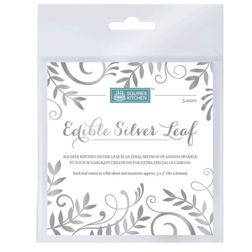 Squires Kitchen Edible Silver Leaf - 5 Sheets