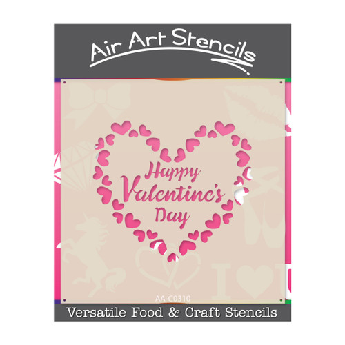 Happy Valentine's Heart Wreath Cupcake & Cookie Stencil