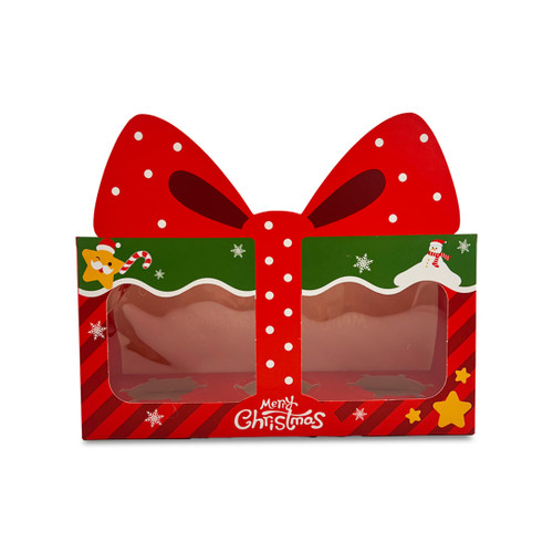 Christmas Red Bow Cupcake Box - Holds 3